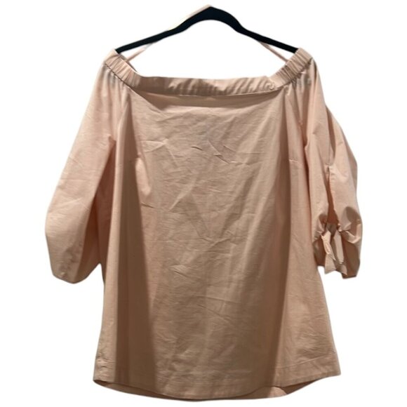 Style & Co Blush Pink Top XL  Off-Shoulder Tie-Cuff Sleeve Flowy Blouse - Picture 2 of 9